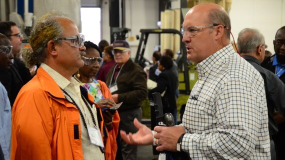 Karl Arnold, VP of Sales & Marketing, giving advice to a customer at our Insta-Pro Headquarters
