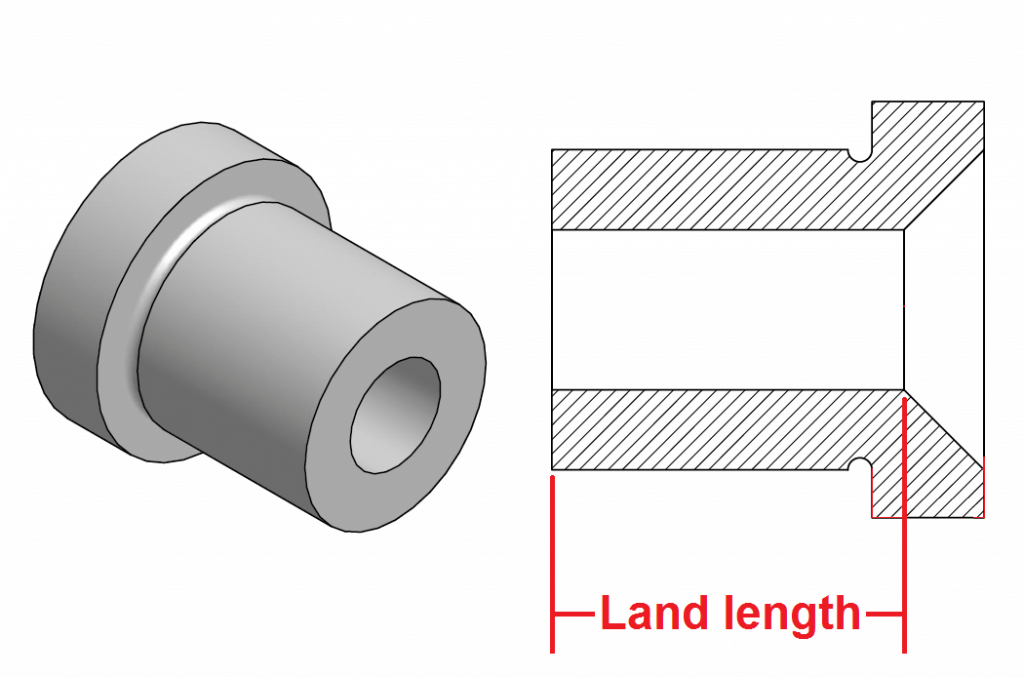 longitud de la cámara del troquel