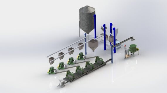 Representación de planta completa de 8 t/h