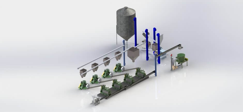 Representación de planta completa de 8 t/h