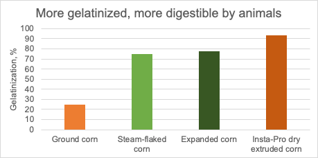 Graphique montrant la gélatinisation